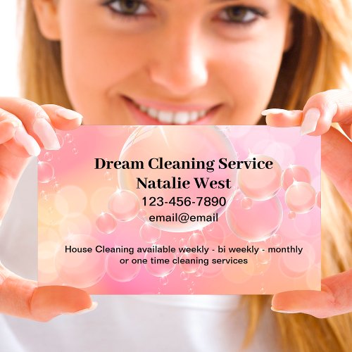 House Cleaning Services Beautiful Bubbles  Business Card