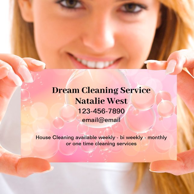 House Cleaning Services Beautiful Bubbles  Business Card (Creator Uploaded)
