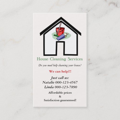 House Cleaning Services Business Card Template