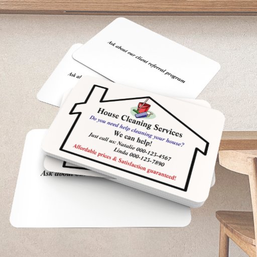 Customizable House Cleaning Services Business Card Template