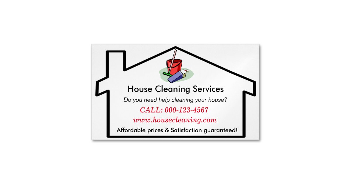 House Cleaning Services Business Card Template | Zazzle