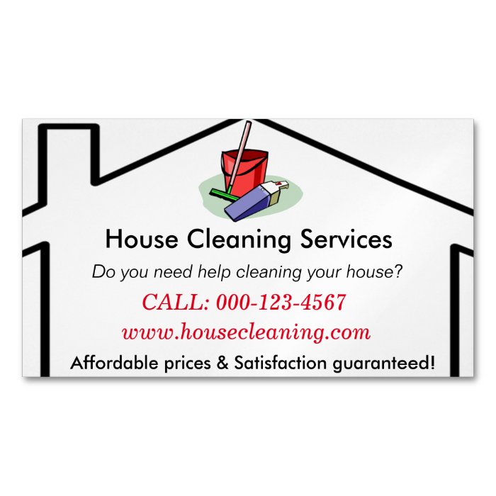 Cleaning Services Business Cards Templates / House Cleaning Services