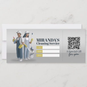 House Cleaning Services Gift Certificate Voucher Invitation
