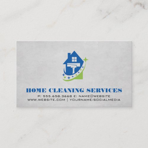 House Cleaning Services  Home Squeegee Logo Business Card