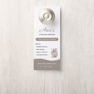 House Cleaning Services Housekeeping Beige Door Hanger