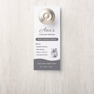 House Cleaning Services Housekeeping Gray Door Hanger