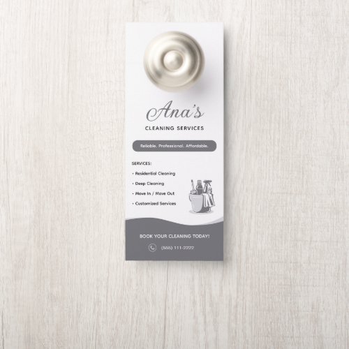 House Cleaning Services Housekeeping Gray Door Hanger