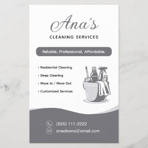 House Cleaning Services Housekeeping Gray Flyer