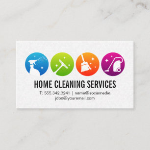 House Cleaning Services Icons   Tiling   Maid Business Card