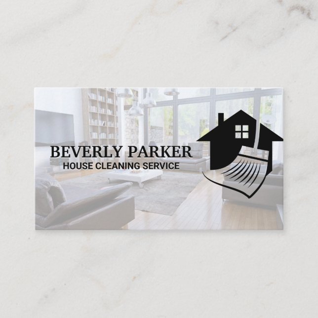 House Cleaning Services | Interior Living Room Business Card (Front)