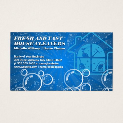 House Cleaning Services Logo  Soap Bubbles
