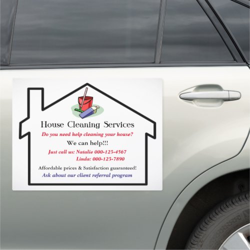 House Cleaning Services Promotional Car Magnet