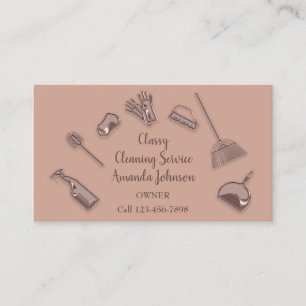 House Cleaning Services Rose Logo Maid Office Vip Business Card
