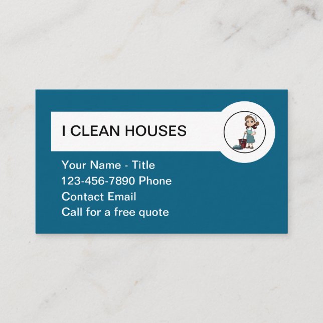 House Cleaning Simple Business Cards  (Front)