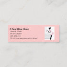 House Cleaning Skinny Business Card Pink Maid Lady