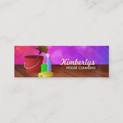Customizable House Cleaning skinny business cards