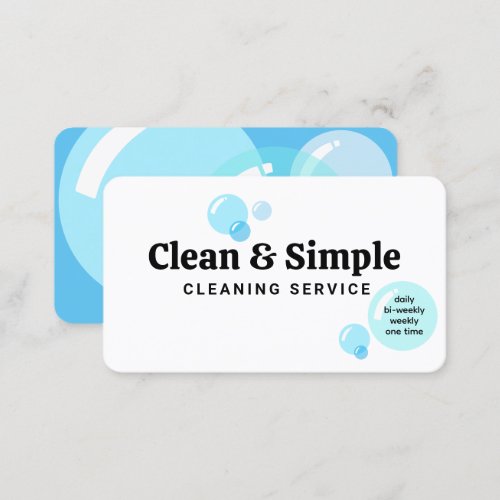 House Cleaning Soap Bubbles Business Card