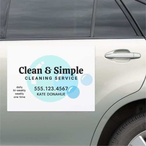 House Cleaning Soap Bubbles Car Magnet