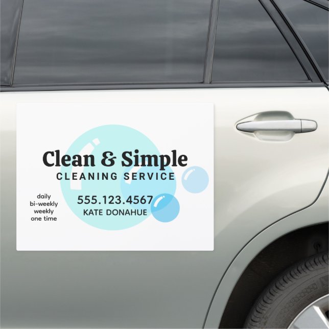 House Cleaning Soap Bubbles Car Magnet (In Situ)