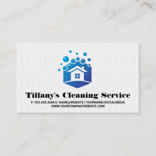 House Cleaning Soap Bubbles Icon   Floor Tiling Business Card