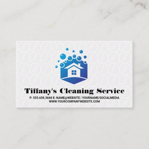 House Cleaning Soap Bubbles Icon  Floor Tiling Business Card