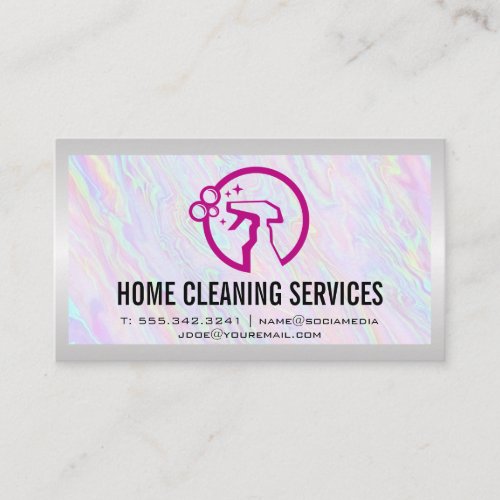 House Cleaning Spray Bottle Business Card