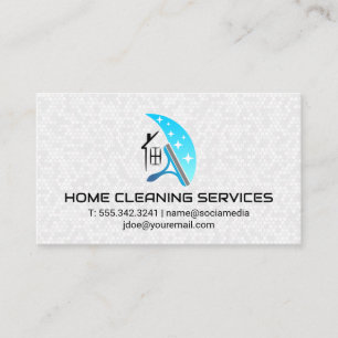 House Cleaning Squeegee Logo Tiling Background Business Card