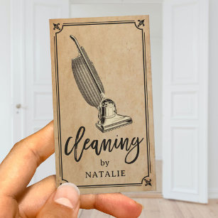 House Cleaning Vintage Vacuum Cleaner Retro Business Card