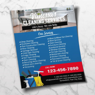 House Cleaning Window Cleaning Maid Service Blue Flyer
