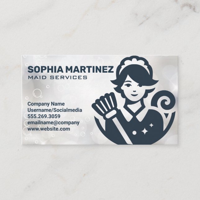 House Cleaning Worker | Maids | Janitors Business Card (Front)