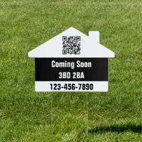 House Coming Soon Black White Phone Number QR Code