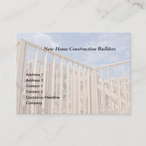 Customizable house construction business cards
