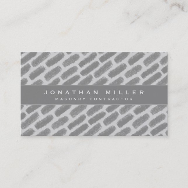 House Construction | Masonry | Gray Bricks Business Card (Front)
