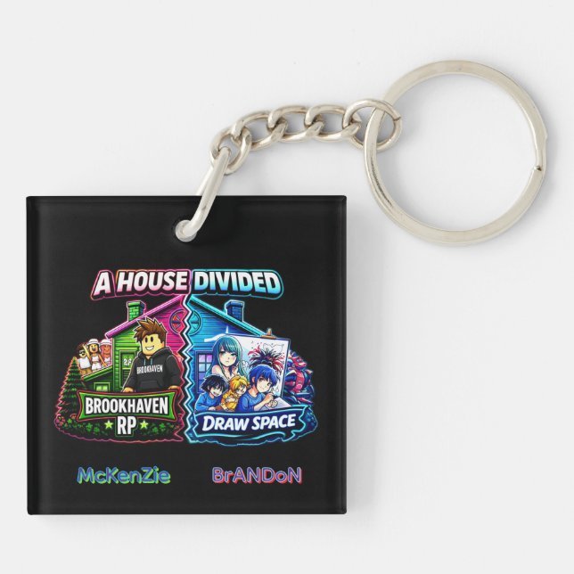 House Divided Brookhaven RP vs Draw Space  Keychain (Back)