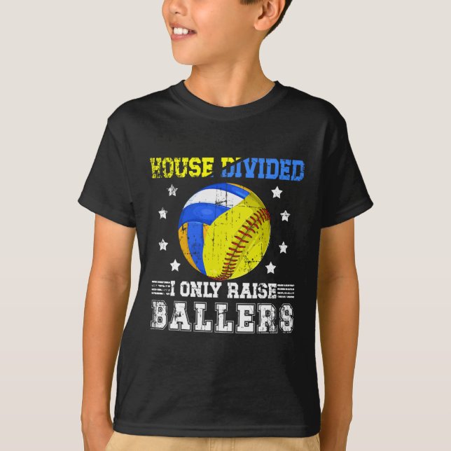 House Divided I Only Raise Llers Softll Volleyll D T-Shirt (Front)