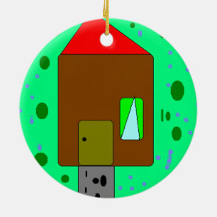 House Door Path, Digital Painting, Art by Kids Ceramic Ornament