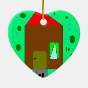 House Door Path, Digital Painting, Art by Kids Ceramic Ornament