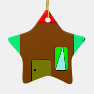 House Door Path, Digital Painting, Art by Kids Ceramic Ornament