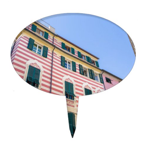 House facades Monterosso Cinque Terre Liguria Ital Cake Topper