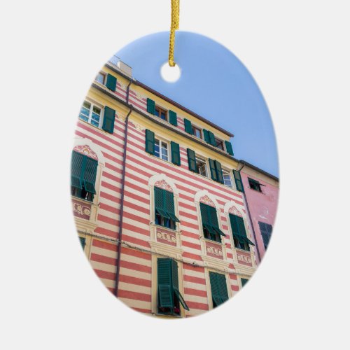 House facades Monterosso Cinque Terre Liguria Ital Ceramic Ornament