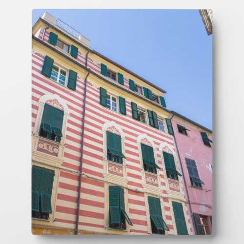 House facades Monterosso Cinque Terre Liguria Ital Plaque