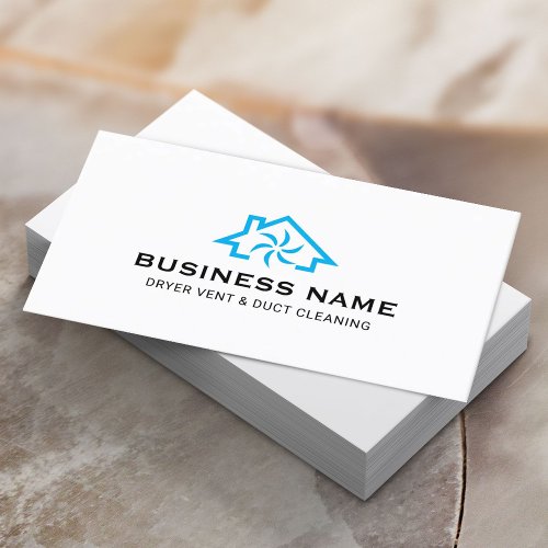House  Fan Logo Dryer Vent  Duct Cleaning Plain  Business Card