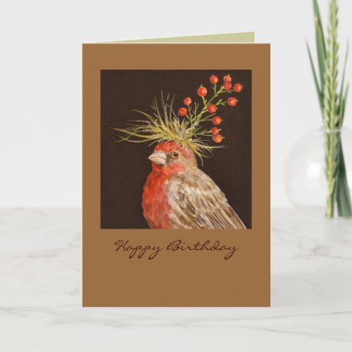 house finch Happy Birthday Card