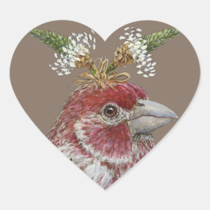 house finch heart stickers