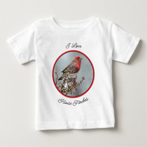 House Finch in Snow _ Original Photograph Baby T_Shirt