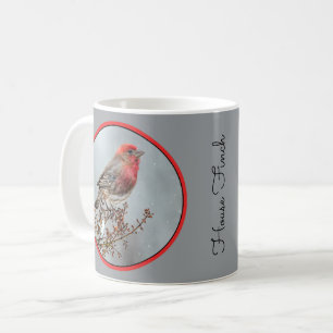 House Finch in Snow - Original Photograph Coffee Mug
