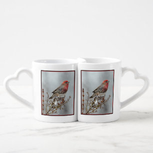 House Finch in Snow - Original Photograph Coffee Mug Set