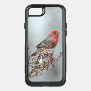House Finch in Snow - Original Photograph OtterBox Commuter iPhone SE/8/7 Case