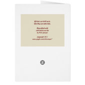 House finch on feathers card (Back)