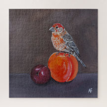 House Finch’s Midday Rest Painting by Alfred Fox